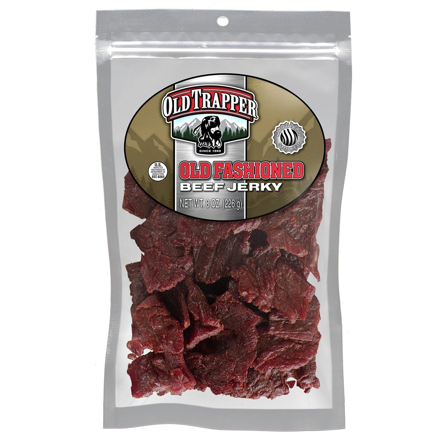 Old Trapper Beef Jerky, Old-Fashioned 10-Ounce Bag, Tender Meat Snacks for Lunches or Between Meals, 11 Grams of Protein, Zero Grams of Fat, and 70 Calories per Ounce (Pack of One)