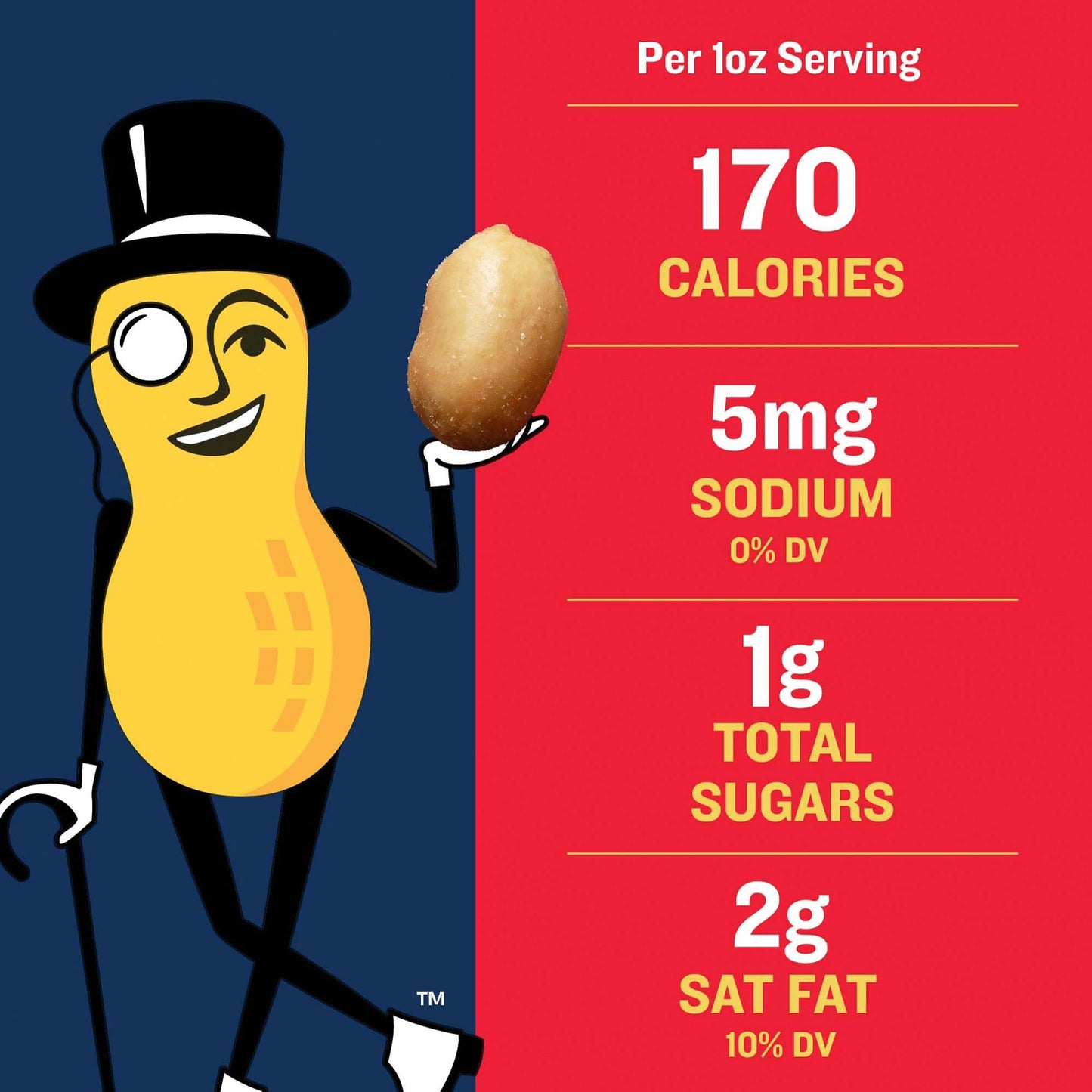 PLANTERS Peanuts, Lightly Salted Peanuts, Dry Roasted, Snacks for Adults, (6 ct Pack, 2.2 lb Containers)