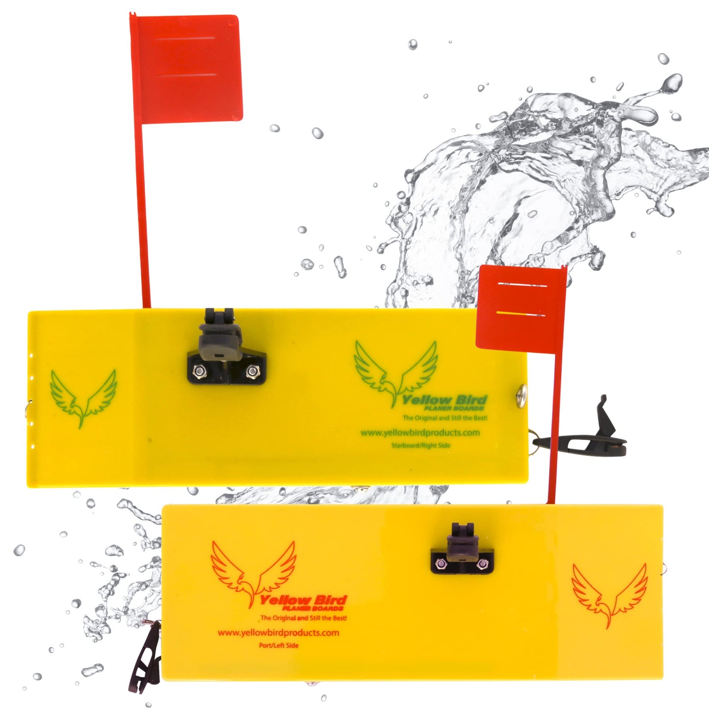 Yellow Bird Fishing Products 2 Pack Planer Boards Kits - Availible in 4 Sizes in Both Starboard/Port Side