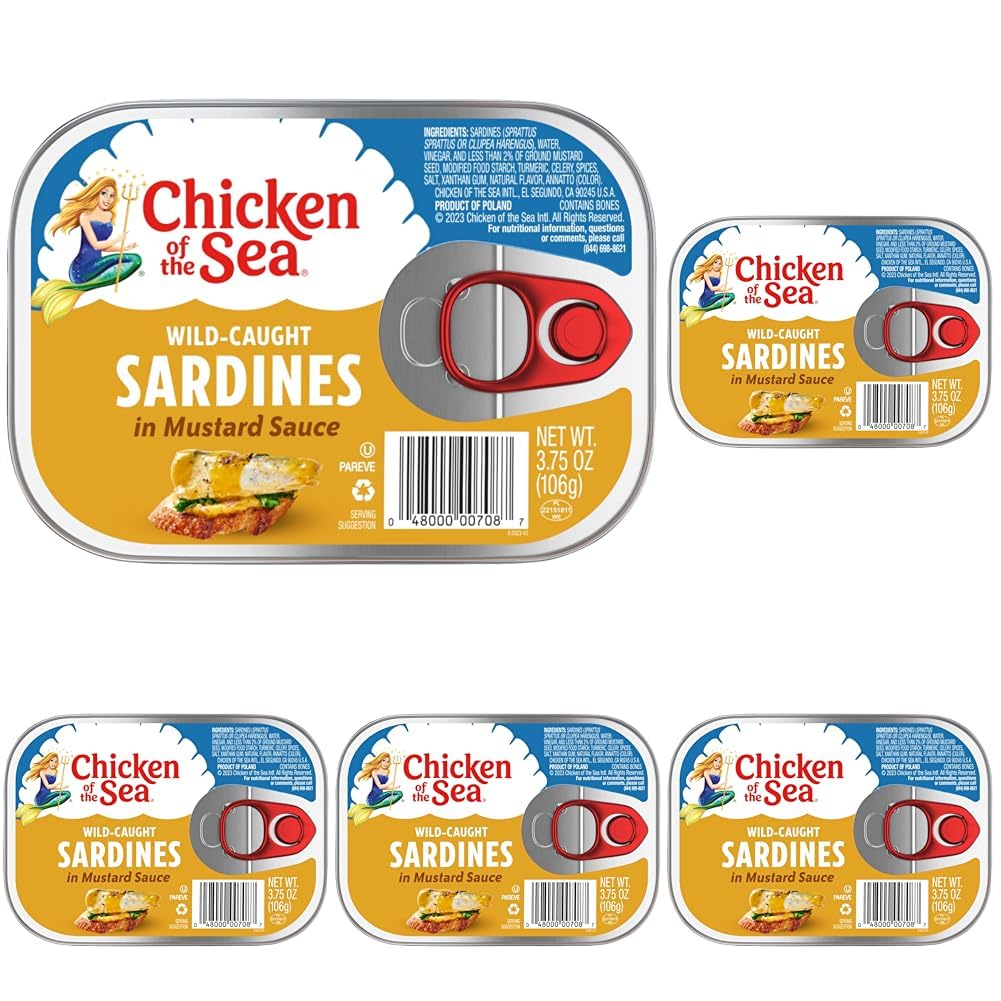 Chicken of the Sea Sardines in Olive Oil, 3.75 oz. Cans (Pack of 18), Wild Caught Canned Sardines, Packaging May Vary