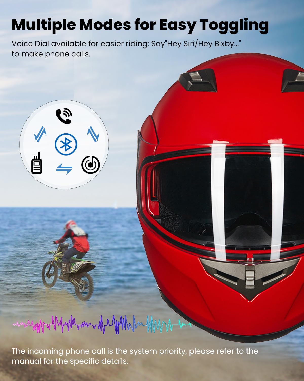 ILM Bluetooth Integrated Modular Flip up Full Face Motorcycle Helmet Sun Shield Mp3 Intercom Model 953/953 PRO