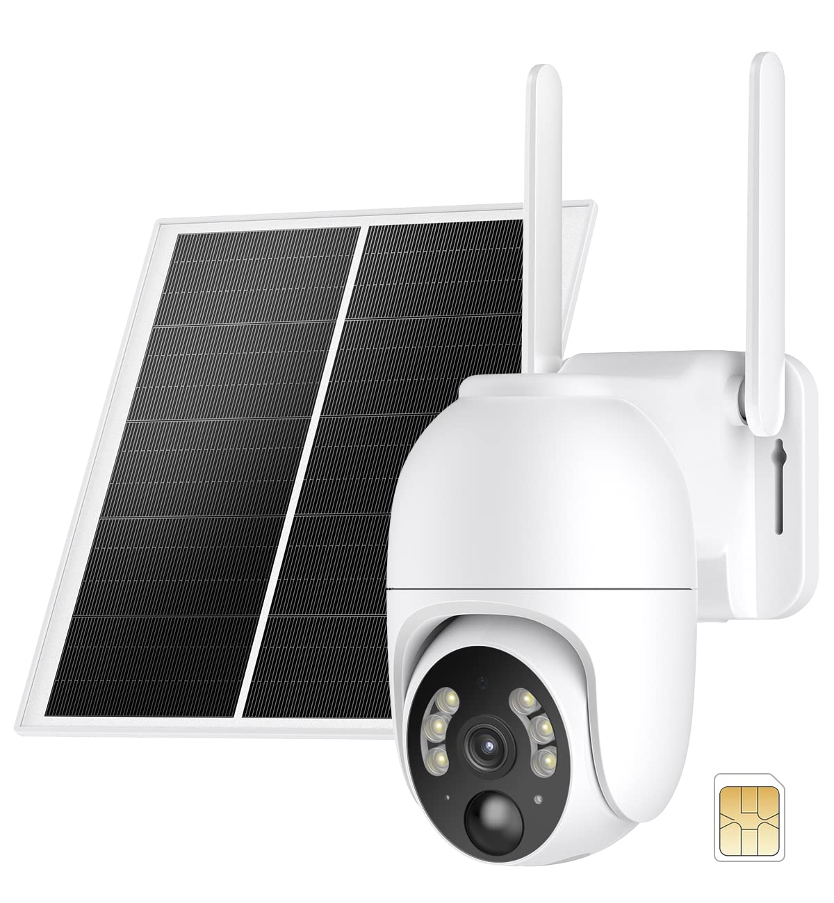 4G LTE Cellular Trail Cameras 2 Pack, Unlimited Data Plan, 360°Full View Live Video, 2K HD Game Camera with Solar Power, Security Camera Built-in SIM Card with PIR Night Vision, IP65 Waterproof