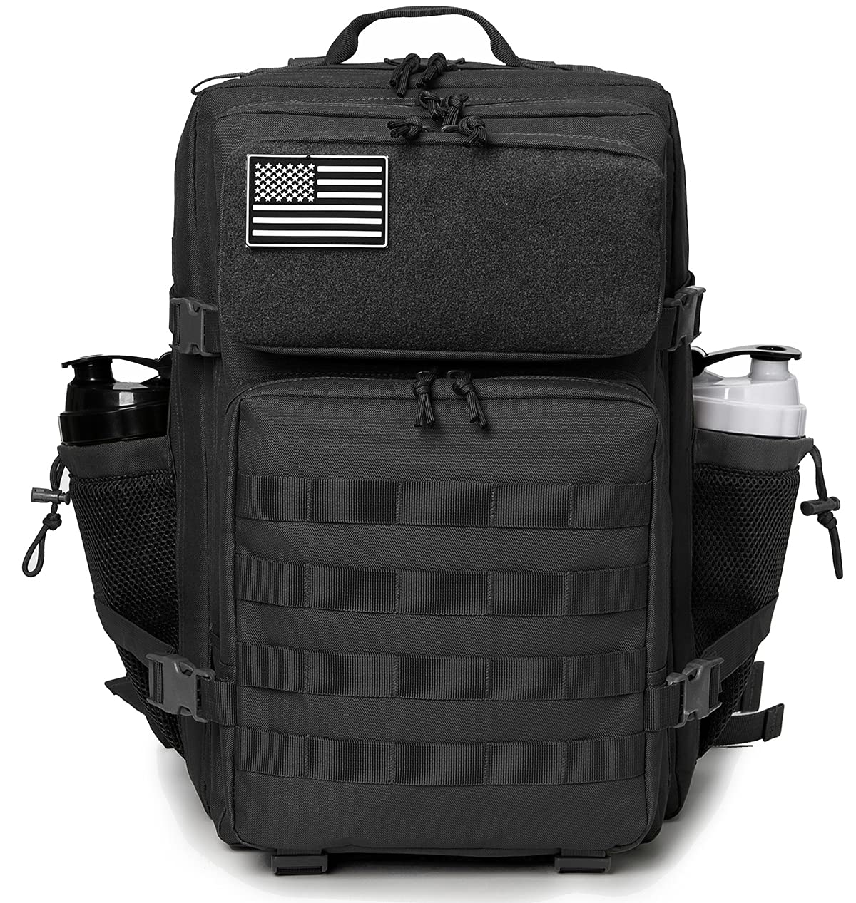 QT&QY 25L/35L/45L Military Tactical Backpack For Men Molle Daypack 3 Day Bug Out Bag Hiking Rucksack With Bottle Holder