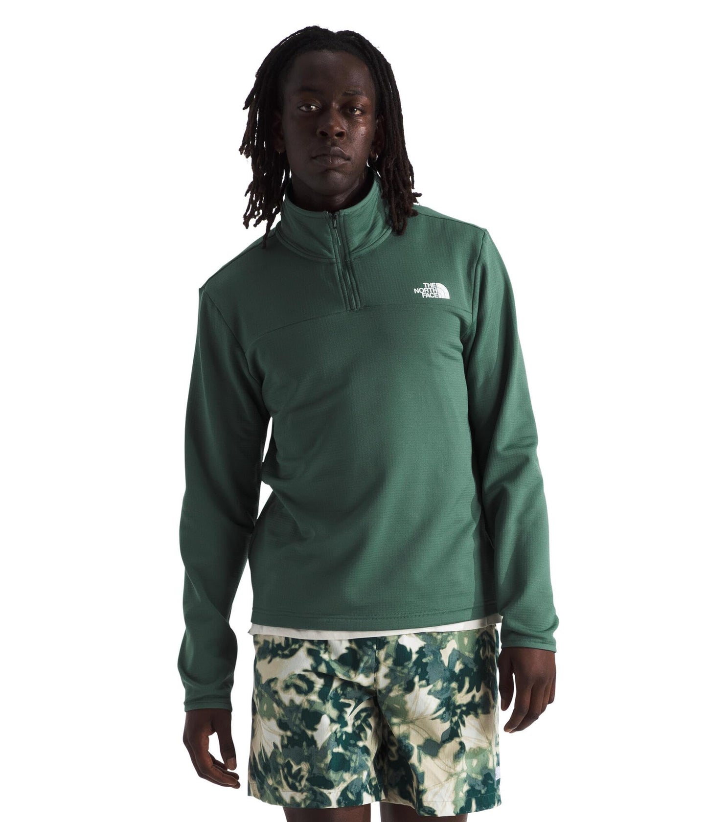 THE NORTH FACE Men's Cedar Trail Grid Fleece Quarter Zip Jacket | Cold Weather Top With Durable, Reinforced Bindings