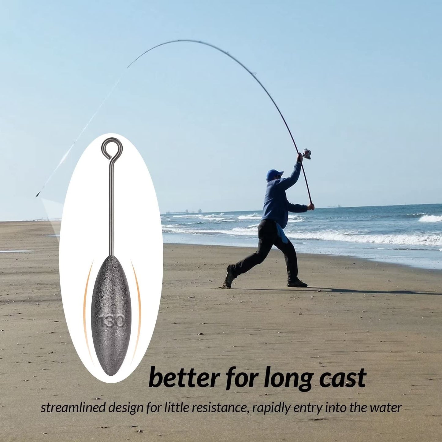 THKFISH Fishing Weights Kit - Inline, Trolling, Double Ring, Tor-pedo, Catfishing, Saltwater & Surf Fishing Weights - Coin, Disc & Pyramid Sinkers
