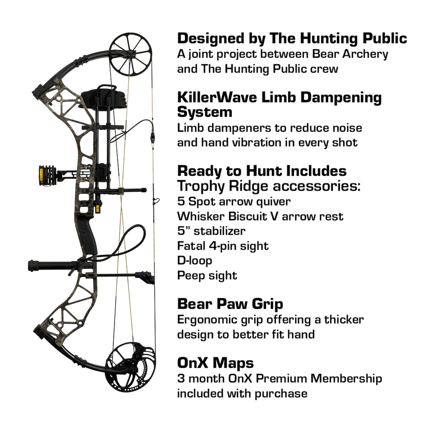 Bear Archery Adapt Ready to Hunt Adult Compound Bow Package Designed by The Hunting Public