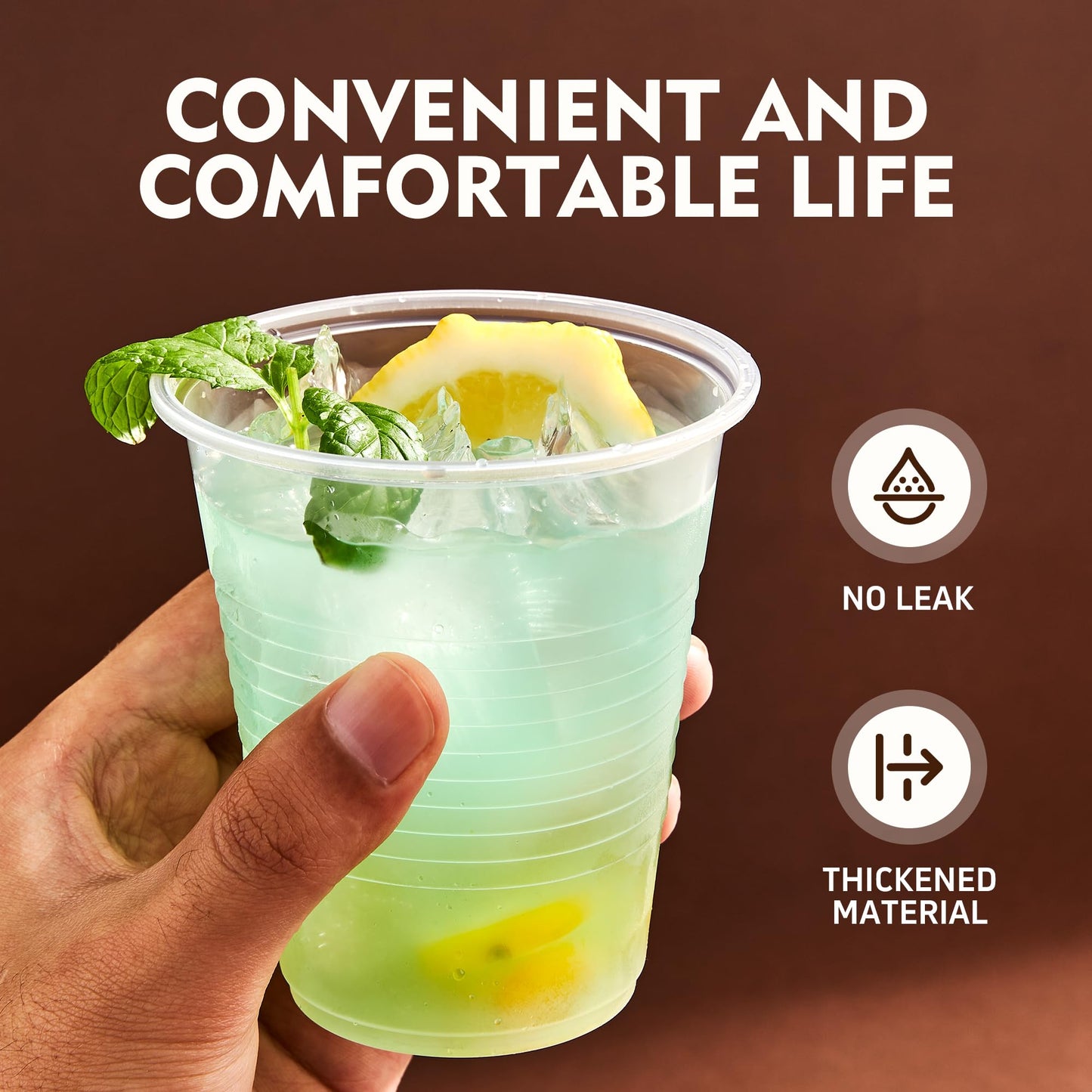 YEEHAW 9 oz Plastic Cups, 500 Pack - Clear Disposable Drinking Water Cups for Cold Beverages, Ideal for Party