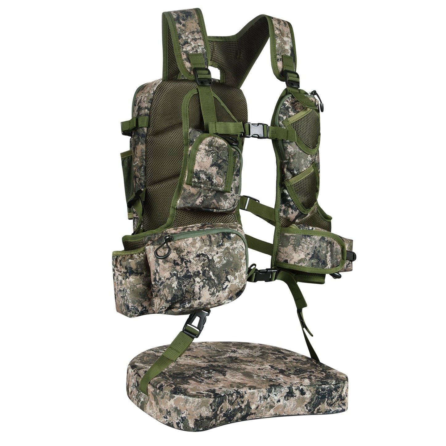UIIHUNT Turkey Vest with Seat: Lightweight Turkey Hunting Vest with Game Pouch, Adjustable Turkey Hunting Gear Accessories