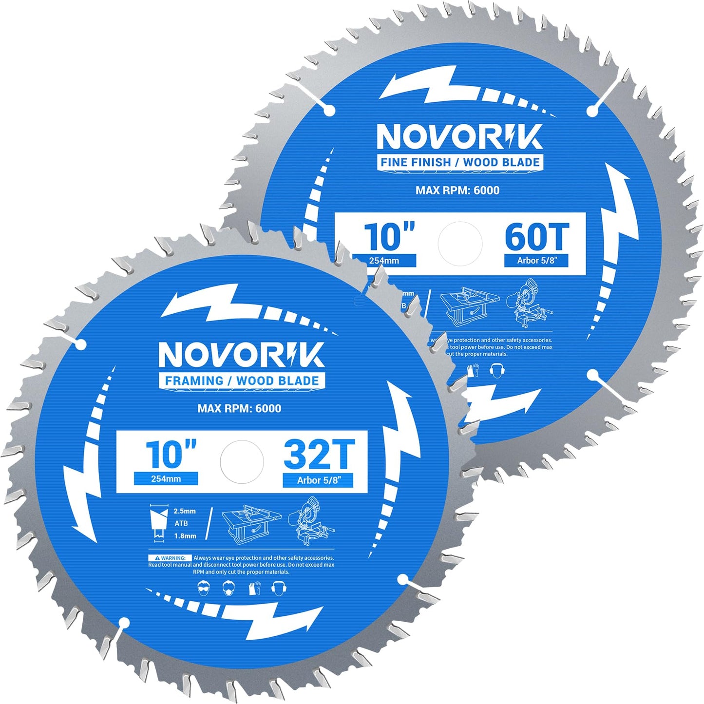 Circular Saw Blade 7-1/4" 24T&40T&60T, Saw Blade with Arbor 5/8", ATB Circular Saw Blade, Professional for Wood Cutting, 3-Pack