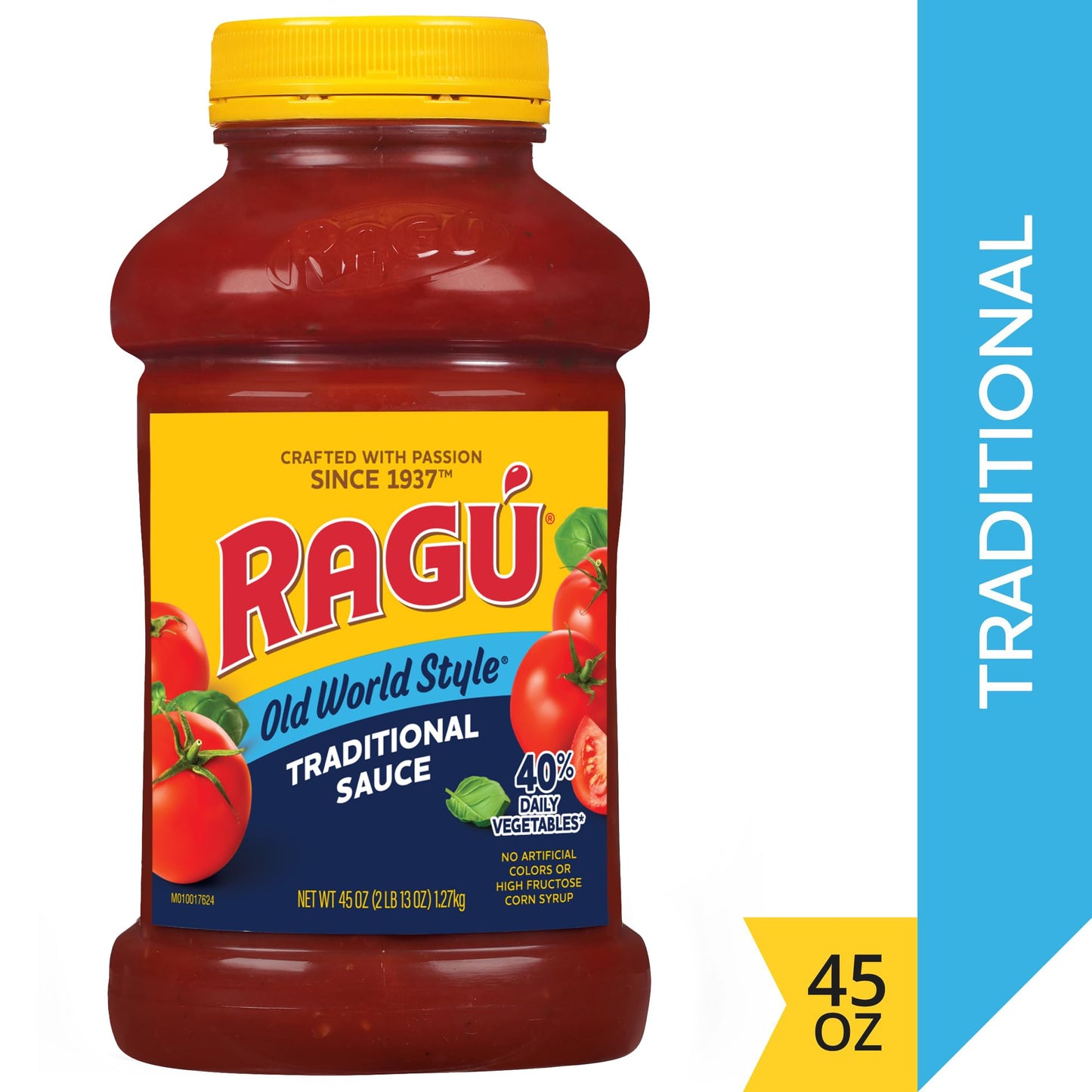 Ragu Old World Style Traditional Sauce, Made with Olive Oil, Perfect for Italian Style Meals at Home, 45 OZ