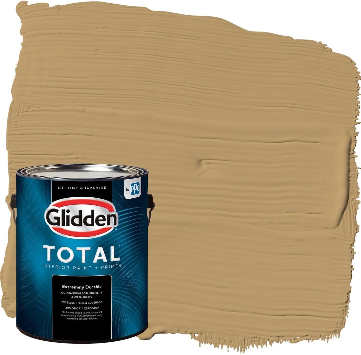Glidden Interior Paint + Primer: Beige/Toasted Almond, One Coat, Semi-Gloss, 1-Quart