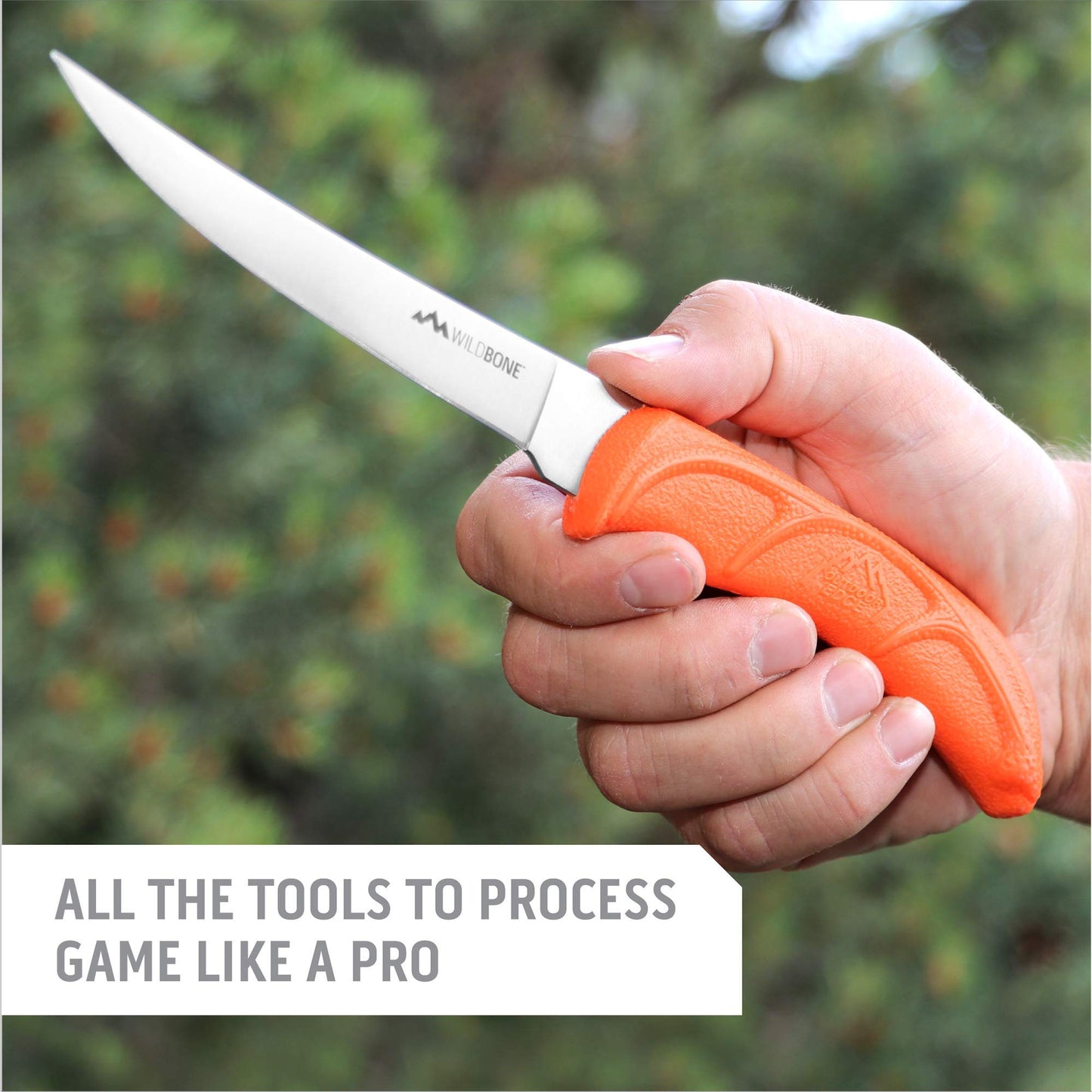 Outdoor Edge WildLite - 6-Piece Field to Freezer Hunting & Game Processing Knife Set with Gut Hook Knife, Caping Knife - Hunting Knives for Gutting Deer with Case - Deer Hunting Accessories