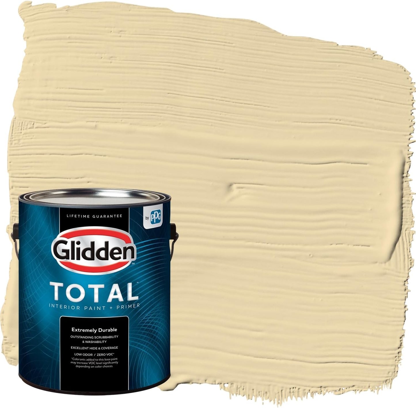 Glidden Interior Paint + Primer: Beige/Toasted Almond, One Coat, Semi-Gloss, 1-Quart