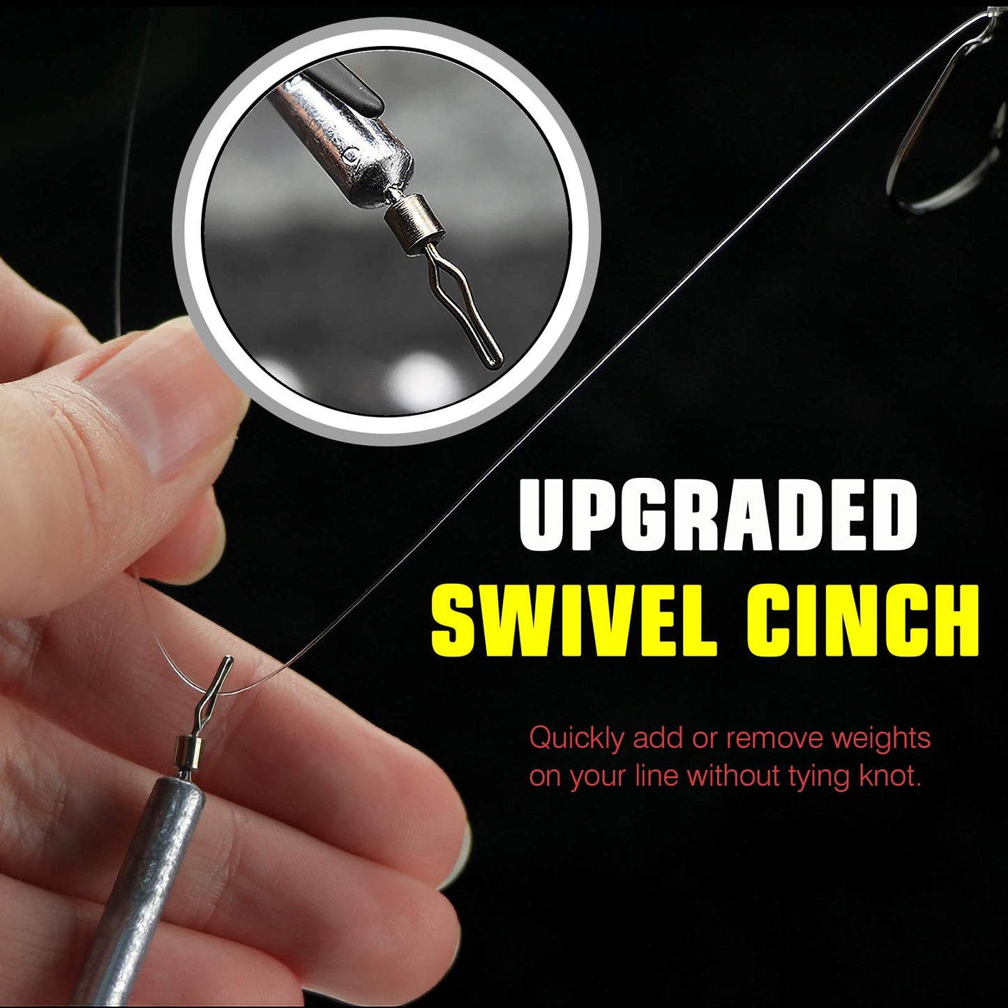 AMYSPORTS Drop Shot Weights Fishing Lead Drop Saltwater Fishing Weight Freshwater Drift Sinker Fishing Weight Bass Rig Cylinder Removable Catfishing
