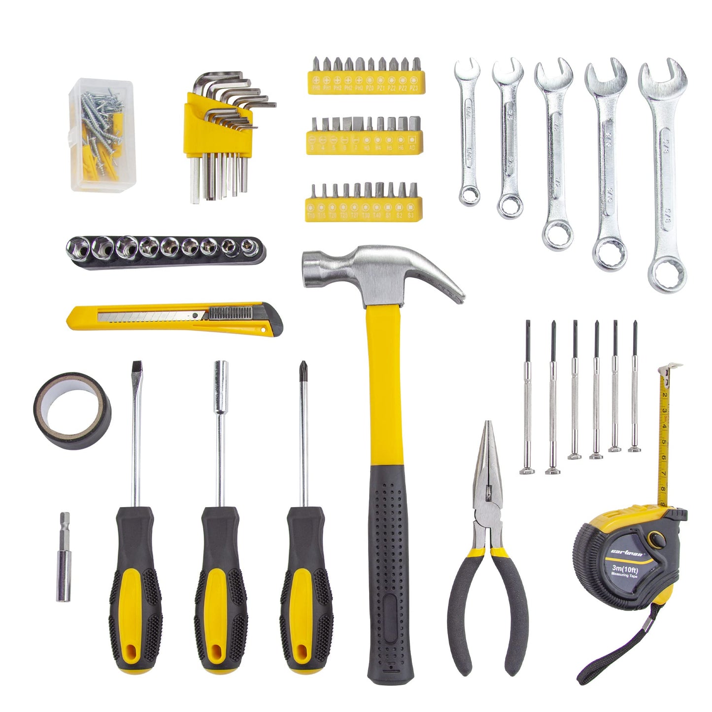 CARTMAN 148 Piece Automotive and Household Tool Set Perfect for Car Enthusiasts and DIY Home Repairs