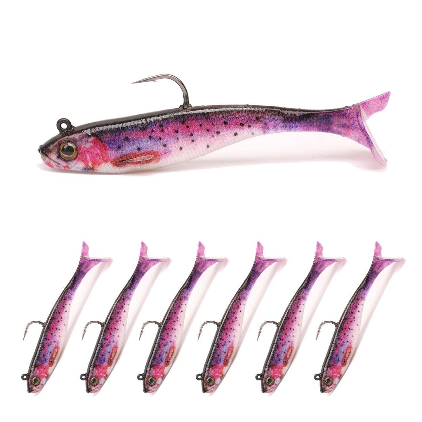 2.5/3.5In Swim Baits for Bass Fishing, Pre-Rigged Jig Heads Soft Plastic Walleye Fishing Lures, Paddle Tail Swimbaits for Bass Fishing, Fishing Bait for Freshwater Saltwater Gifts
