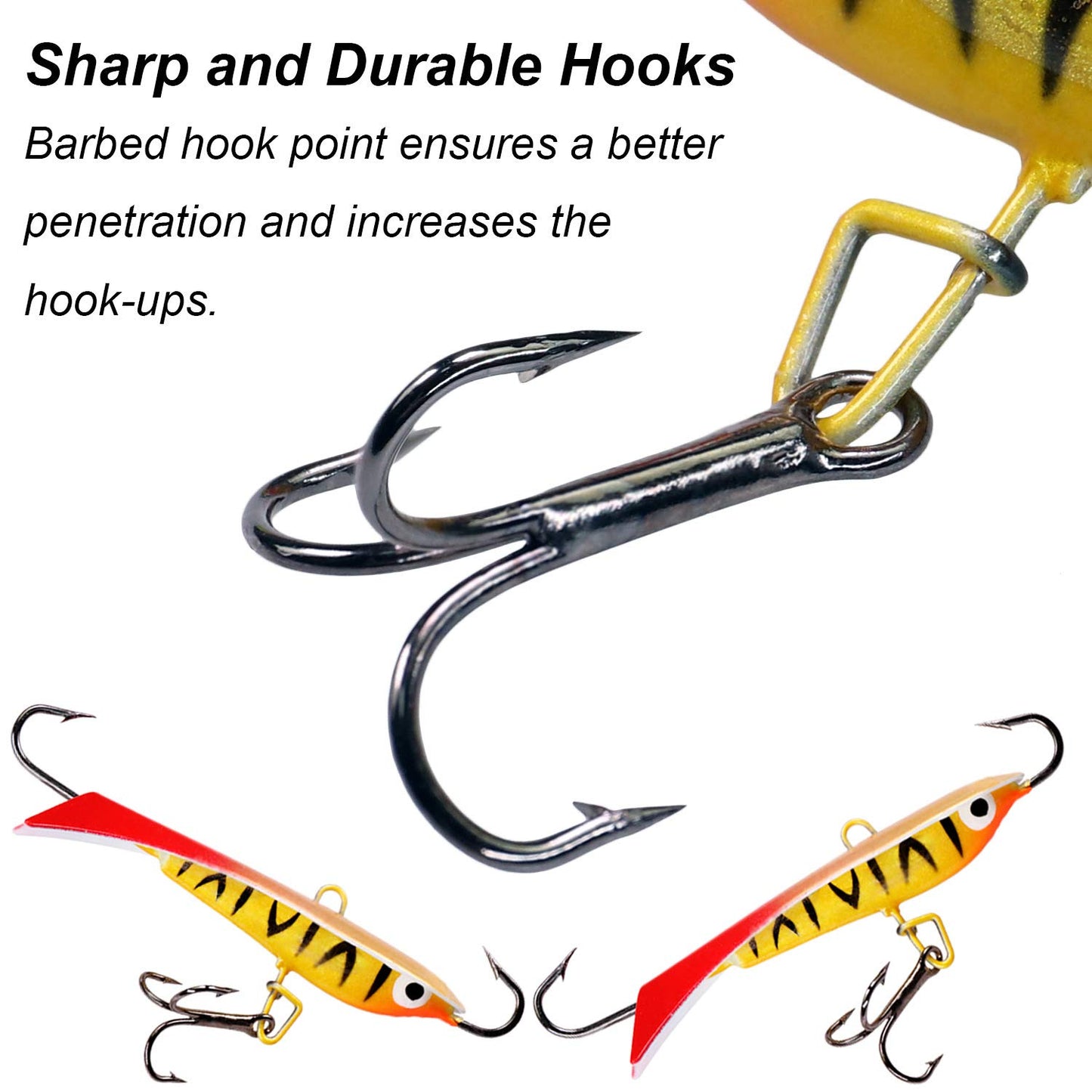 THKFISH Ice Fishing Jigs Kit, Jigs Heads for Ice Fishing Gear, Ice Fishing Lures for Panfish, Crappie, Walleye, Perch, Trout and Bluegill 18/40/70pcs