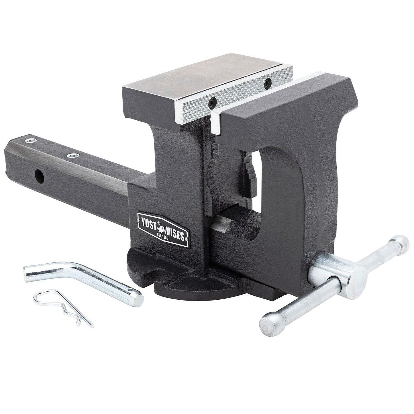Yost HD550-C Heavy Duty 5-1/2 Inch Mechanics Work Bench Vise | Heavy Duty Woodworking & Metal Work Table with Secure Grip Swivel Base | 60,000 PSI Casting Iron Material with Extra-large Anvil Surface