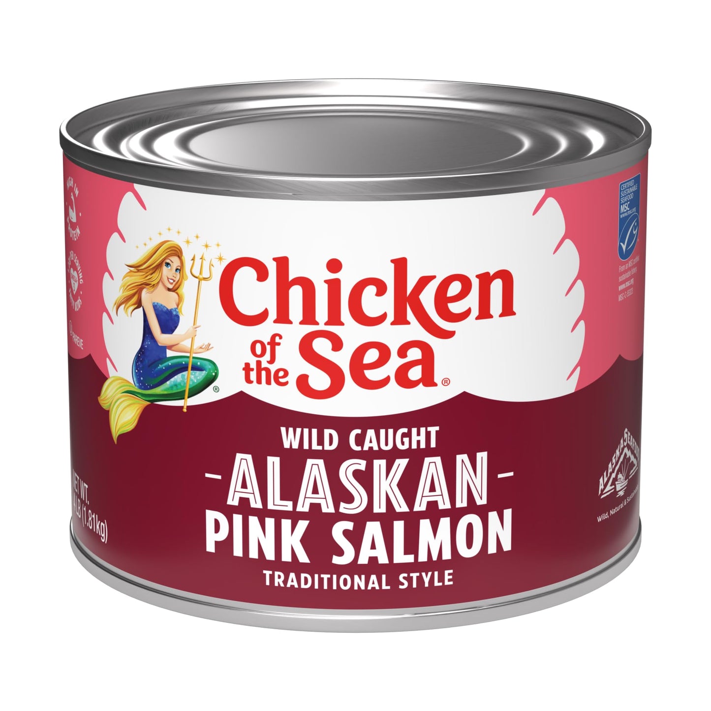 Chicken of the Sea Alaskan Pink Salmon, 14.75 Ounce Cans (Pack of 12), Wild Caught Canned Salmon, Traditional Style