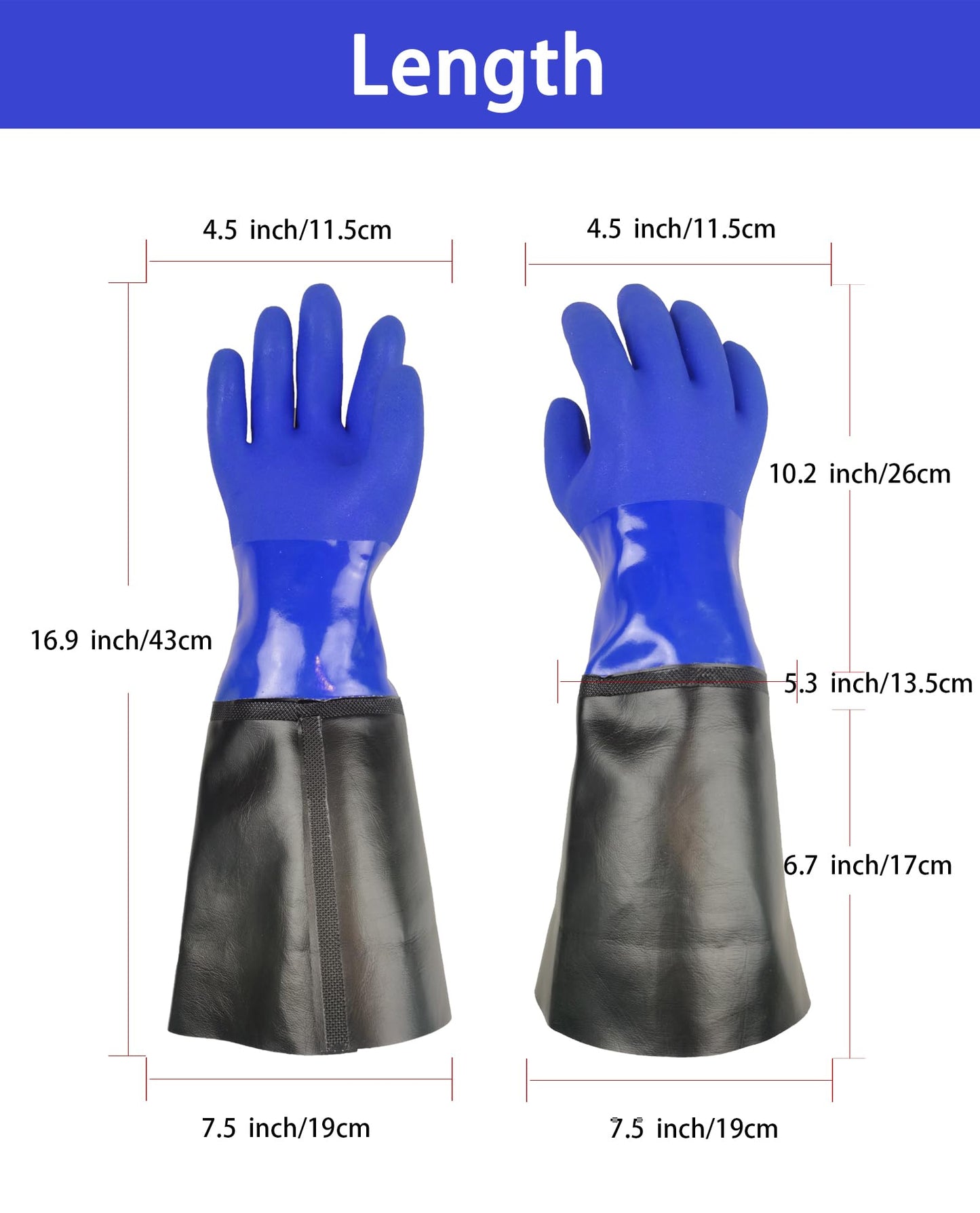 LIICHAAO Long waterproof fishing gloves,Cleaning Poison ivy gloves,Aquarium pool,Long elbow Resistant Abrasion