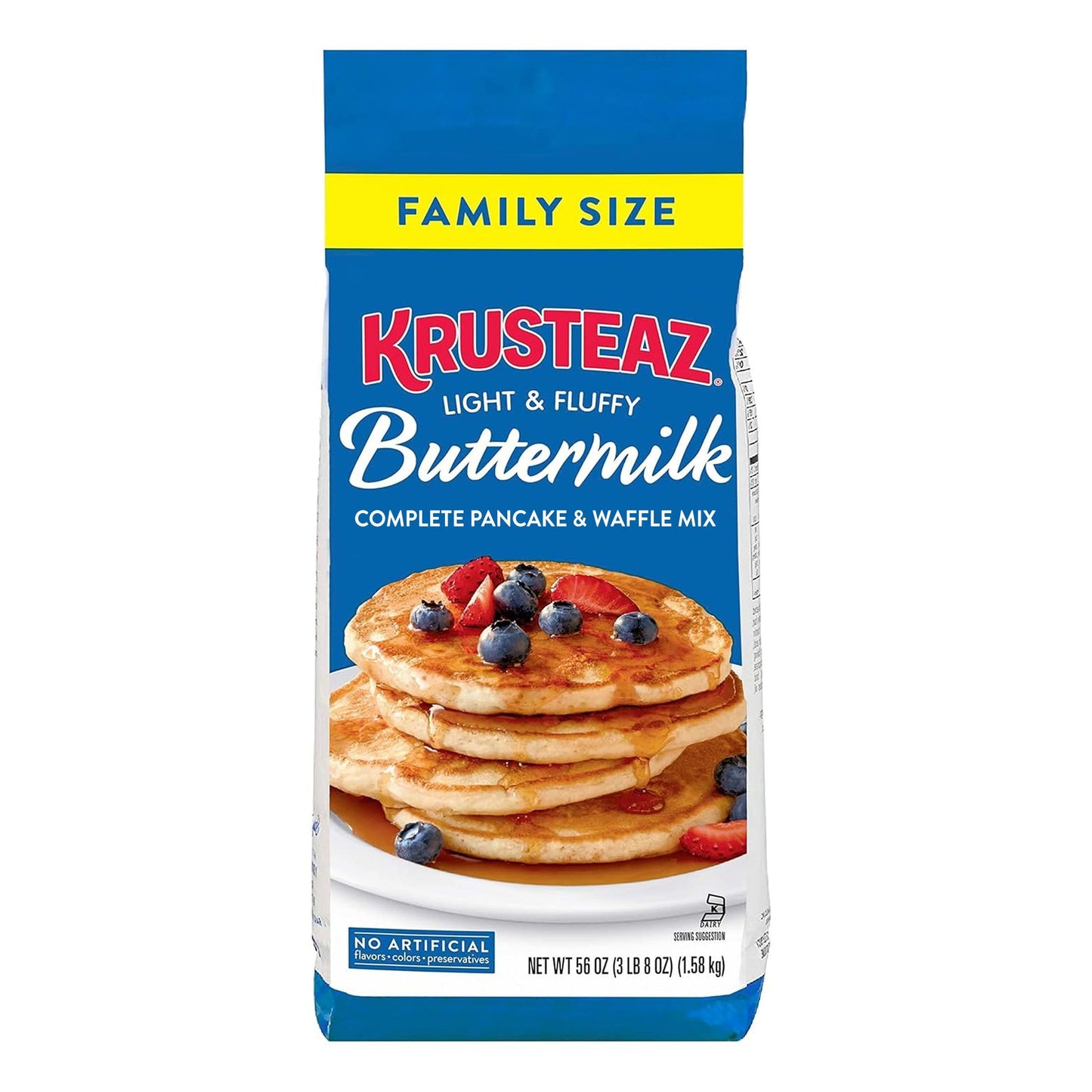 Krusteaz Complete Buttermilk Pancake and Waffle Mix, Light & Fluffy, 5 lb Bags (Pack of 6)
