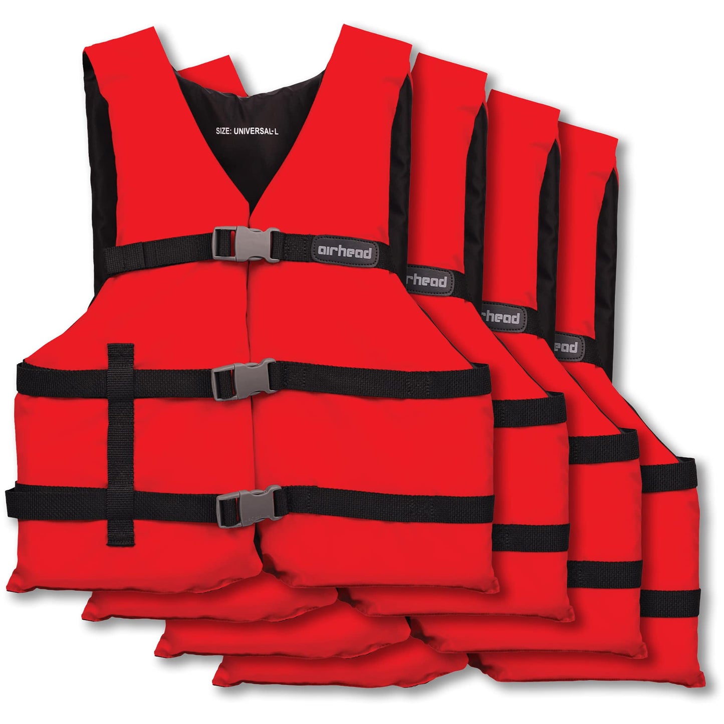 Airhead Adult General Purpose Life Vest 4-Pack, Multiple Colors Available
