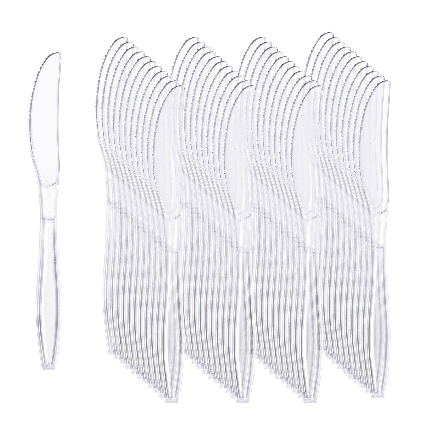Liacere 360PCS Clear Plastic Knives Disposable - Heavy DutyBPA-Free - Heat Resistant, Solid and Durable Disposable Knives Bulk, Premium Plastic Knives Heavy Duty for Party Supply