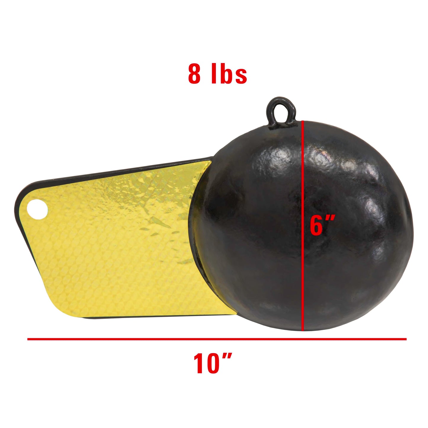 Extreme Max 3006.6747 Pancake Downrigger Weight with Protective Coating - 8 lbs.,Black