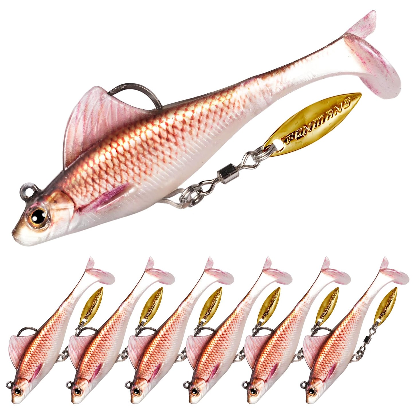 2.5/3.5In Swim Baits for Bass Fishing, Pre-Rigged Jig Heads Soft Plastic Walleye Fishing Lures, Paddle Tail Swimbaits for Bass Fishing, Fishing Bait for Freshwater Saltwater Gifts