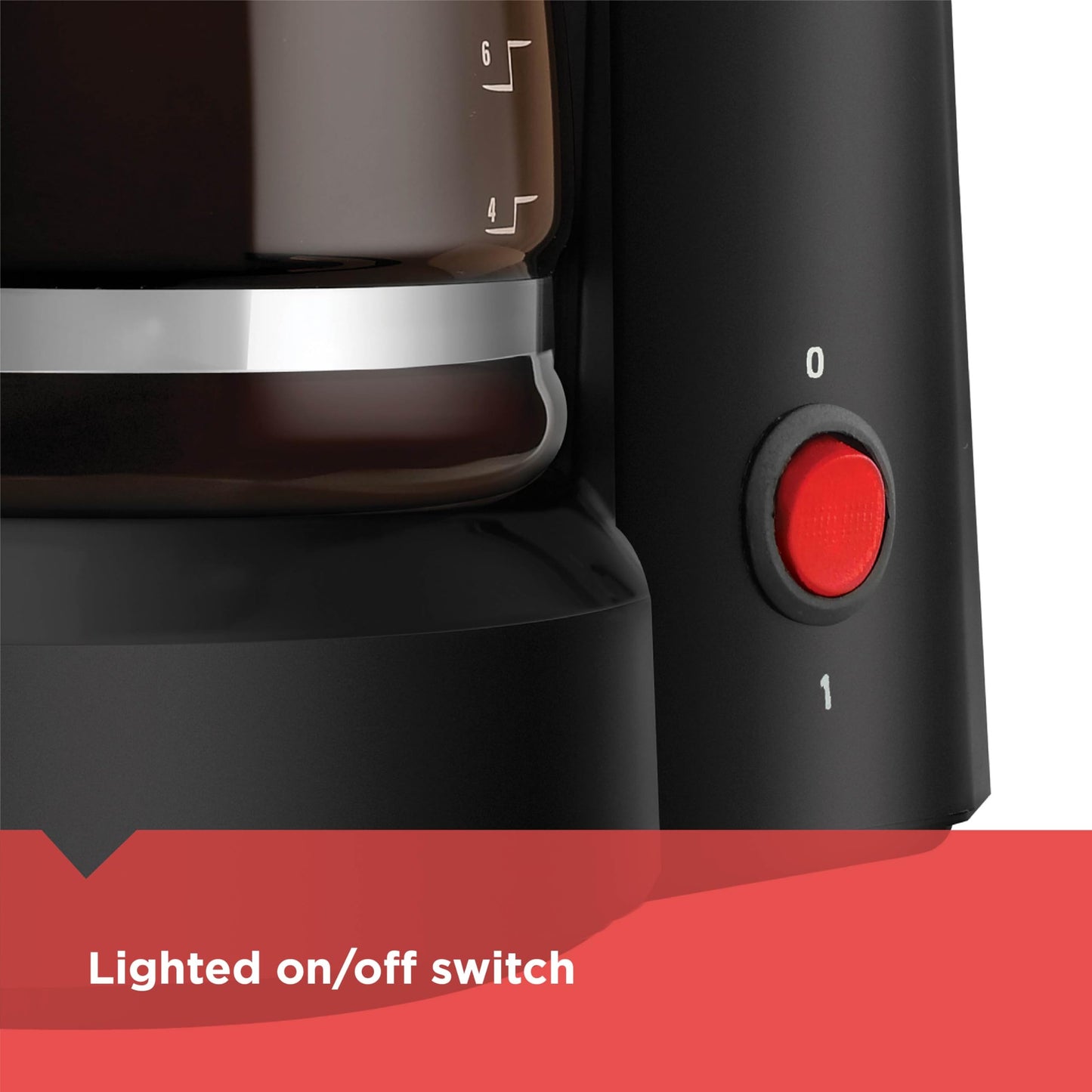 BLACK+DECKER 12-Cup Coffee Maker with Easy On/Off Switch, Easy Pour, Non-Drip Carafe with Removable Filter Basket, Vortex Technology, Black