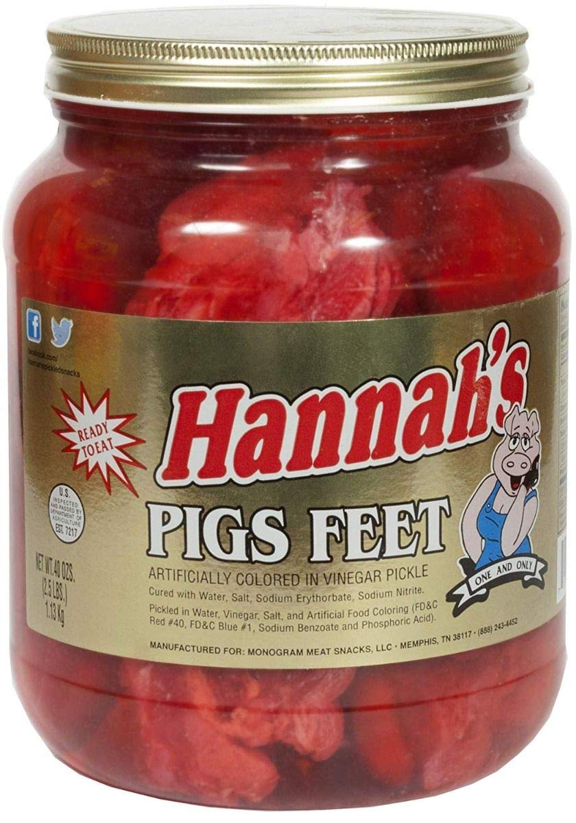 Hannah's Pickled Pigs Feet 1/2 Gallon