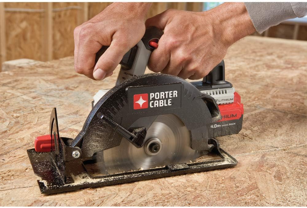 PORTER-CABLE 20V MAX* 6-1/2-Inch Cordless Circular Saw, Tool Only (PCC660B)