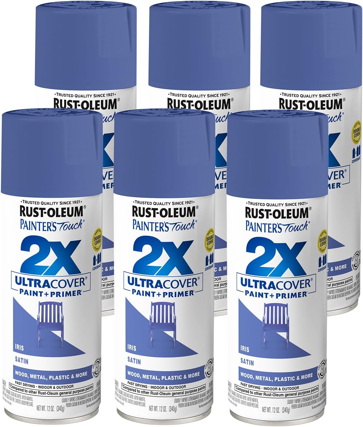 Rust-Oleum 331182 Painter's Touch 2X Ultra Cover Spray Paint, 12 oz, Ultra Matte Black