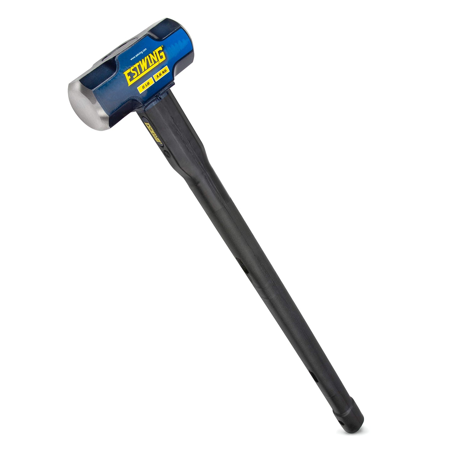 Estwing 16-Pound Hard Face Sledge Hammer for Demolition/Stake Driving, 50-55 HRC, 36-Inch Fiberglass Handle, Overstrike Protection, Textured Grip