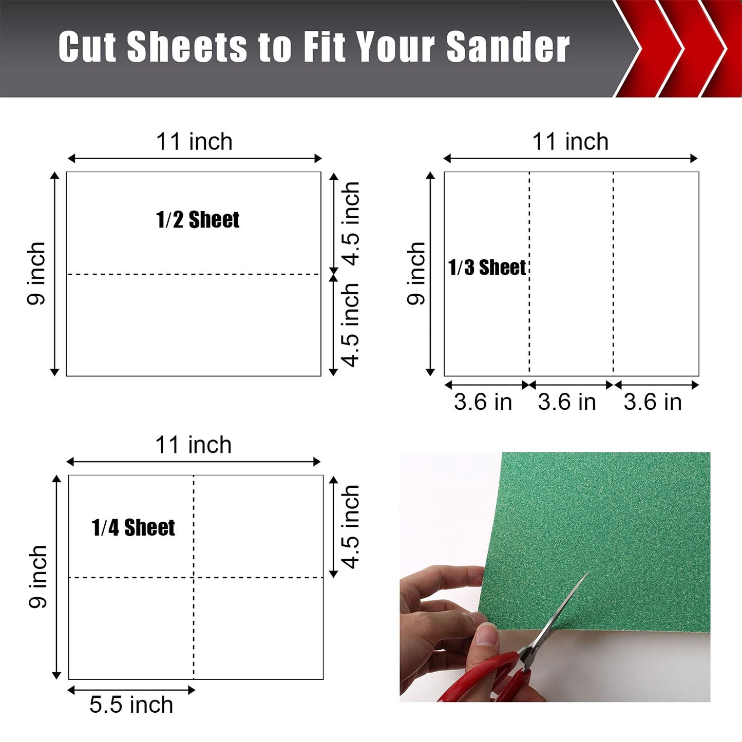 24 Pcs Sandpaper, Wet & Dry Sandpaper Assortment 60/120/320/600/800/1000/1500/2500 Grit Sand Paper for Wood Metal Automotive Drywall Plastic 9 × 11 inch Sandpaper Sheets