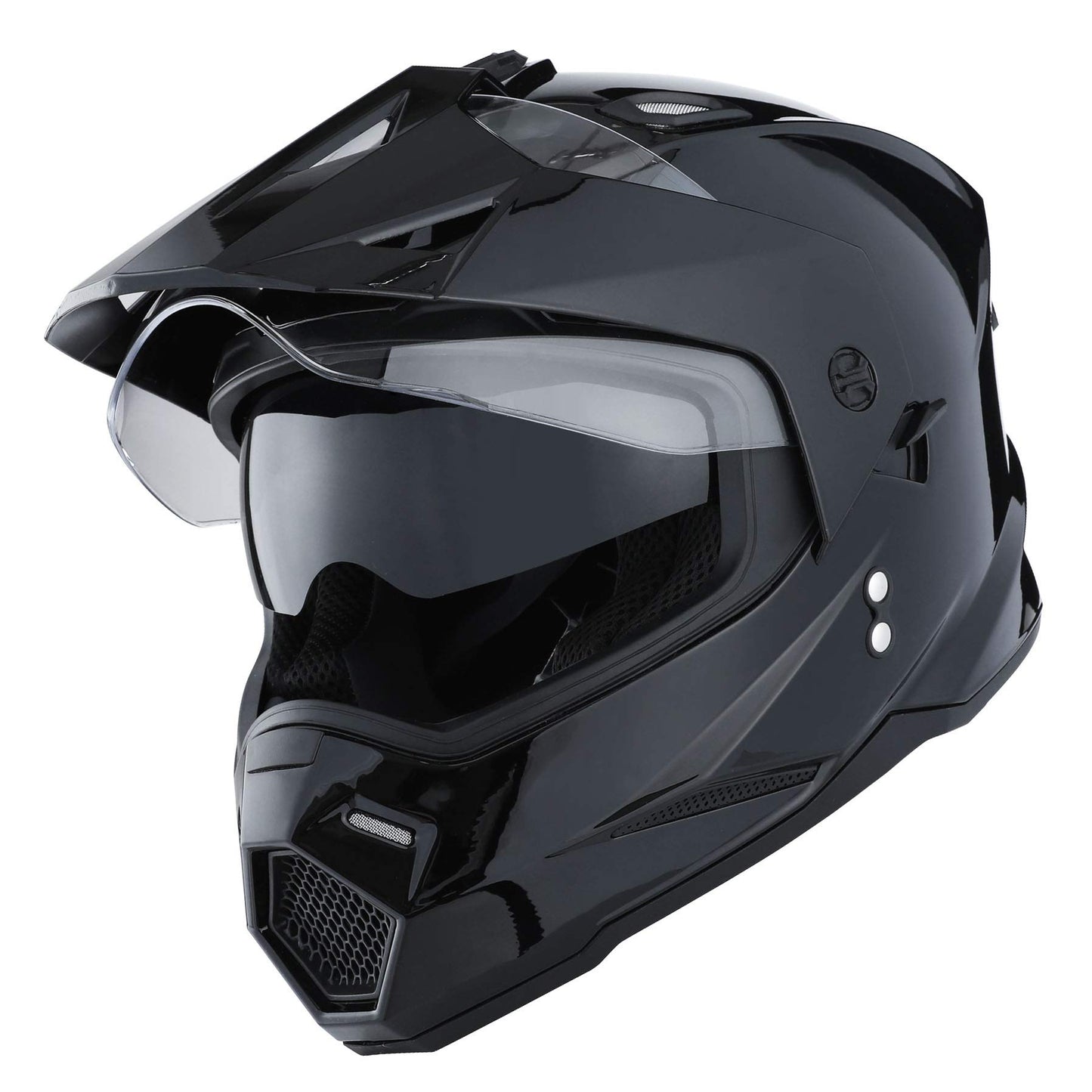 1Storm Dual Sport Motorcycle Motocross Off Road Full Face Helmet Dual Visor: HF802