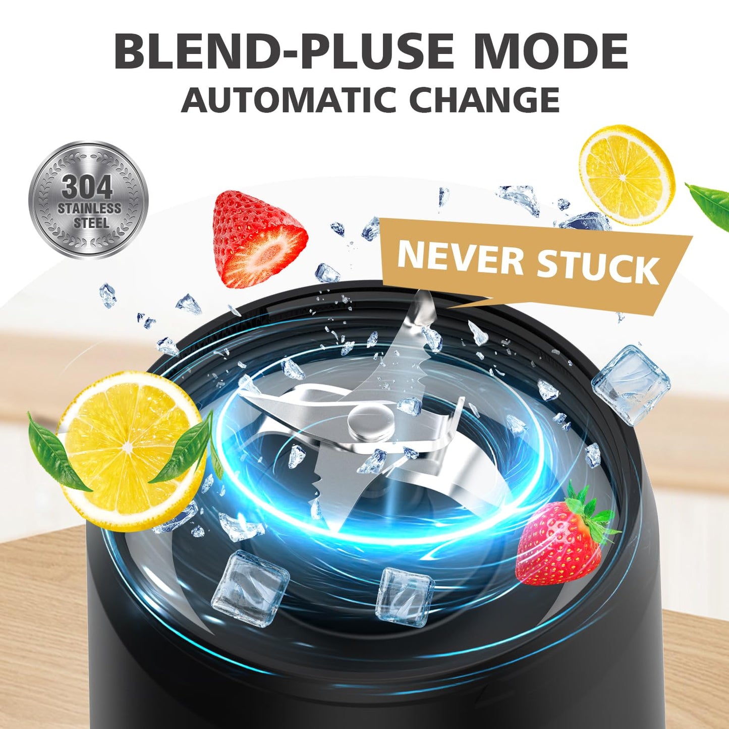 Portable Blender with Insulated Carrying Case & Recipe Book for Shakes and Smoothies, 24 OZ Personal Juicer Electric Protein Shaker Bottle, Mini Small Blender Cup with USB-C Rechargeable, Travel Lid