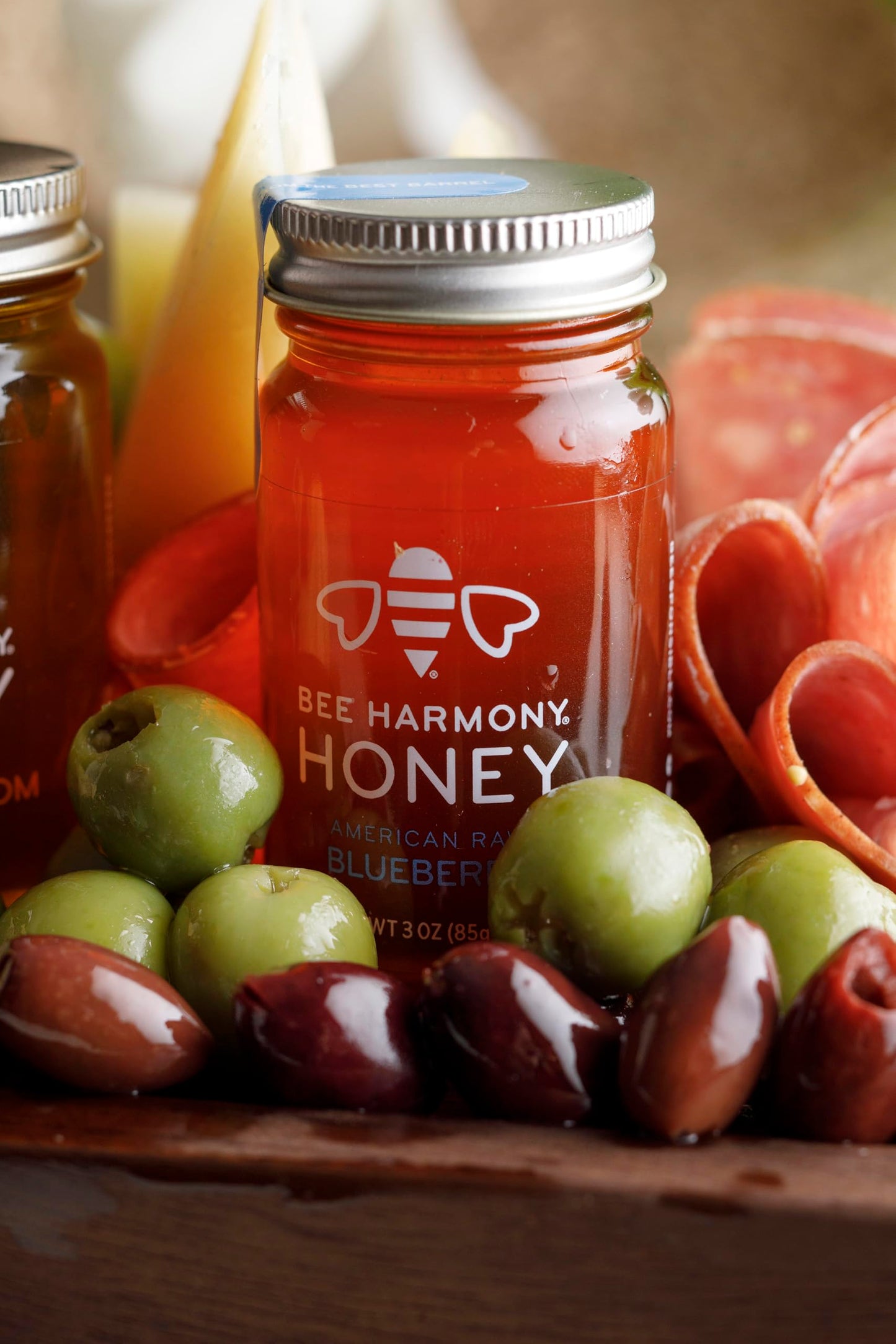 Bee Harmony Classic Honey Flight, Mini Honey Gift Set, 4 Jars, 3 OZ Each, Premium, Raw, Made in the USA