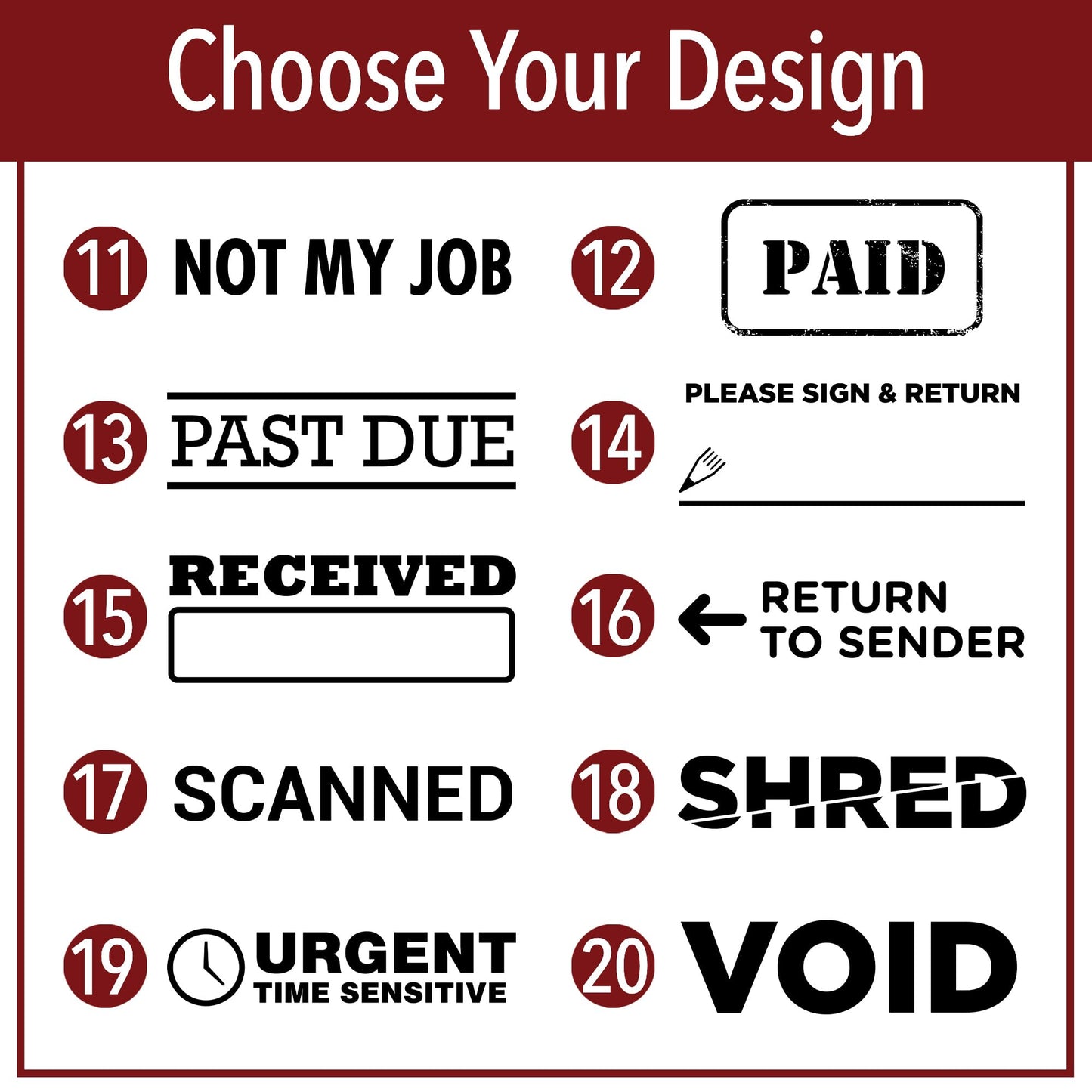 Custom Text Office Stamp | 4 Different Sizes | 20 Designs | Multiple Color Options | Up to 3 Lines of Text | Perfect for Quick Validation of Office Documents (Custom Text, Large)