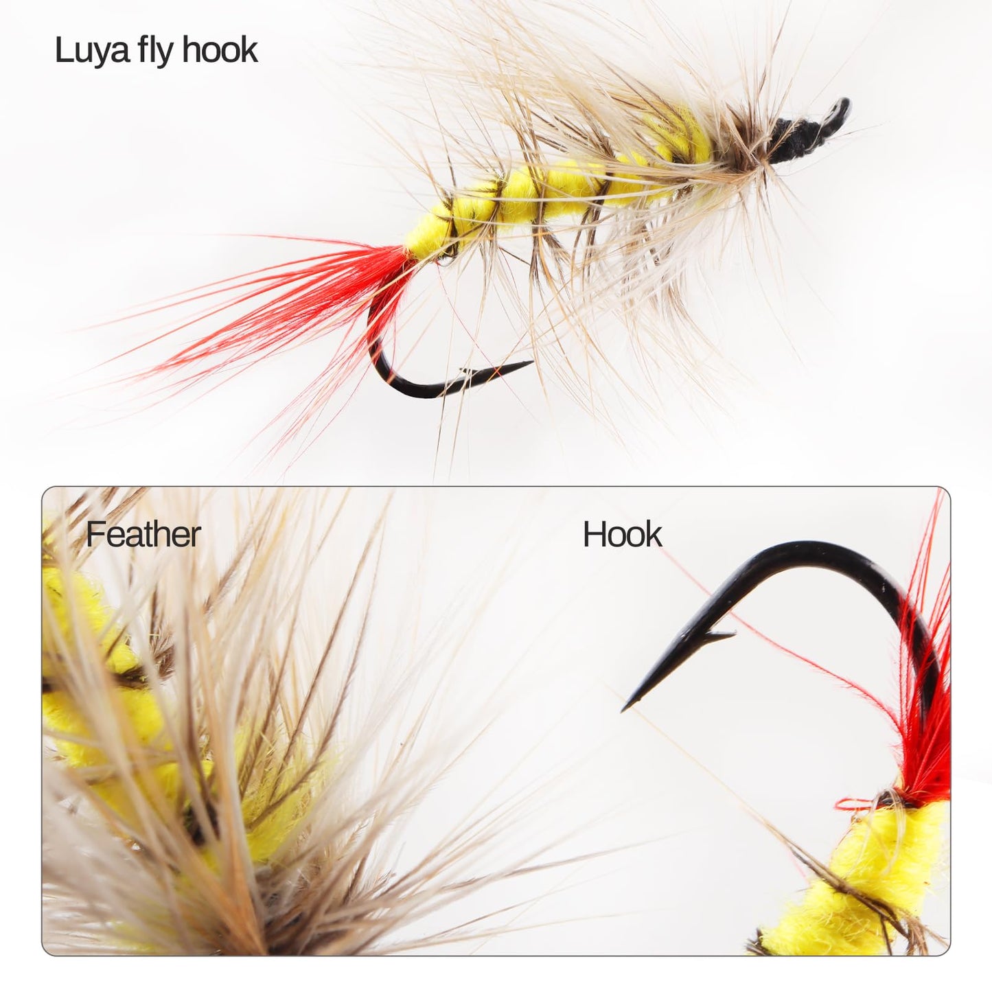 Fly Fishing Flies Assortment Kit Dry Wet Nyphms Tenkara Popper Streamer Woolly Bugger for Trout Bass Salmon Steelhead with Fly Box