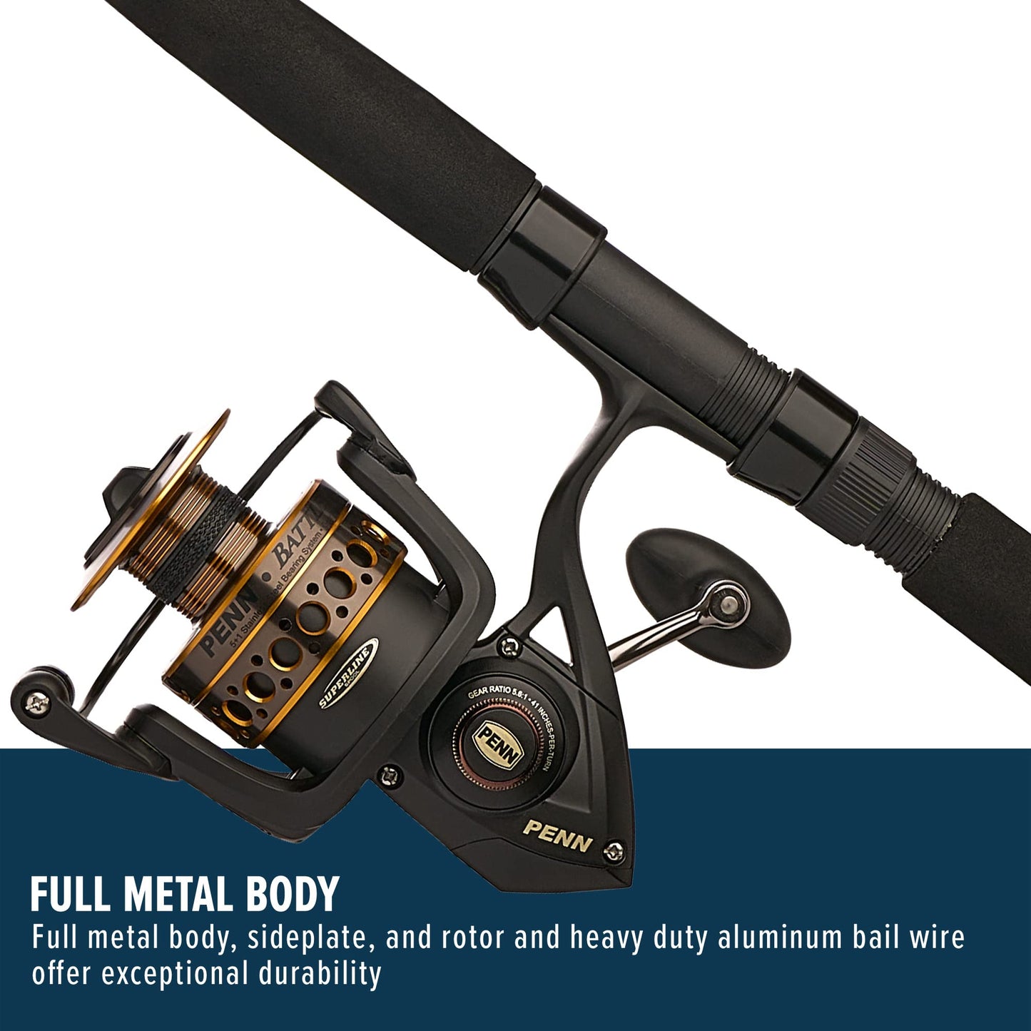 PENN Battle Spinning Reel and Fishing Rod Combo