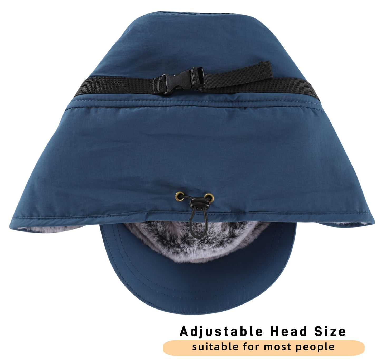 Connectyle Men's Winter Hat with Visor Warm Earflaps Hat Fully Lined Faux Fur Baseball Cap Trapper Hunting Hats