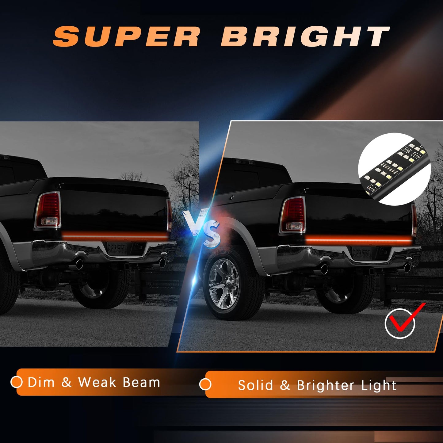 60 Inch LED Tailgate Light Bar with Reverse & Sequential Turn Signals for Truck