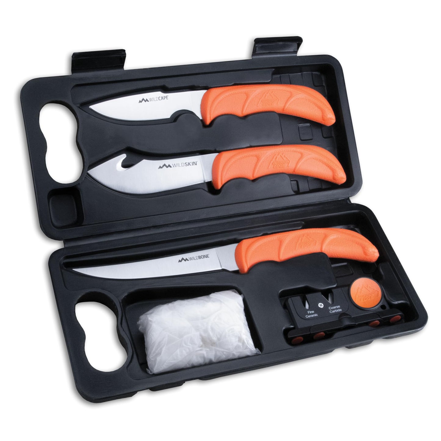 Outdoor Edge WildLite - 6-Piece Field to Freezer Hunting & Game Processing Knife Set with Gut Hook Knife, Caping Knife - Hunting Knives for Gutting Deer with Case - Deer Hunting Accessories