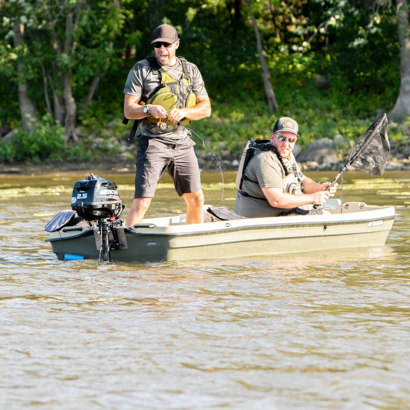 Pelican - Boat Intruder 12 - Jon Fishing Boat - 12 ft. - Great for Hunting/Fishing, Khaki/Beige