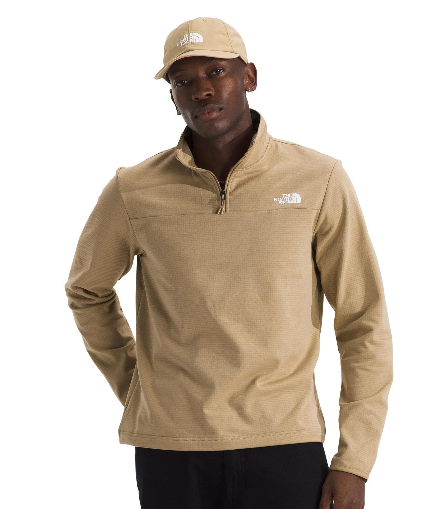 THE NORTH FACE Men's Cedar Trail Grid Fleece Quarter Zip Jacket | Cold Weather Top With Durable, Reinforced Bindings