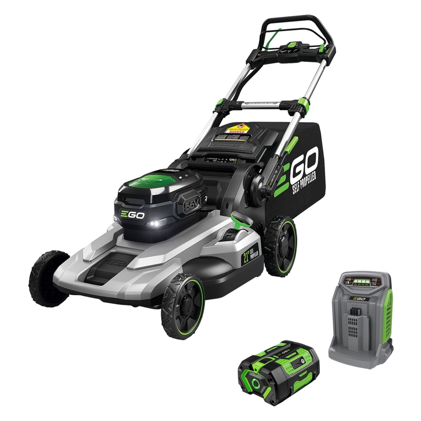 EGO POWER+ Electric Lawn Mower, Self-Propelled Cordless with Select Cut and Touch Drive, Includes 56V 7.5Ah Battery and Rapid Charger – LM2135SP