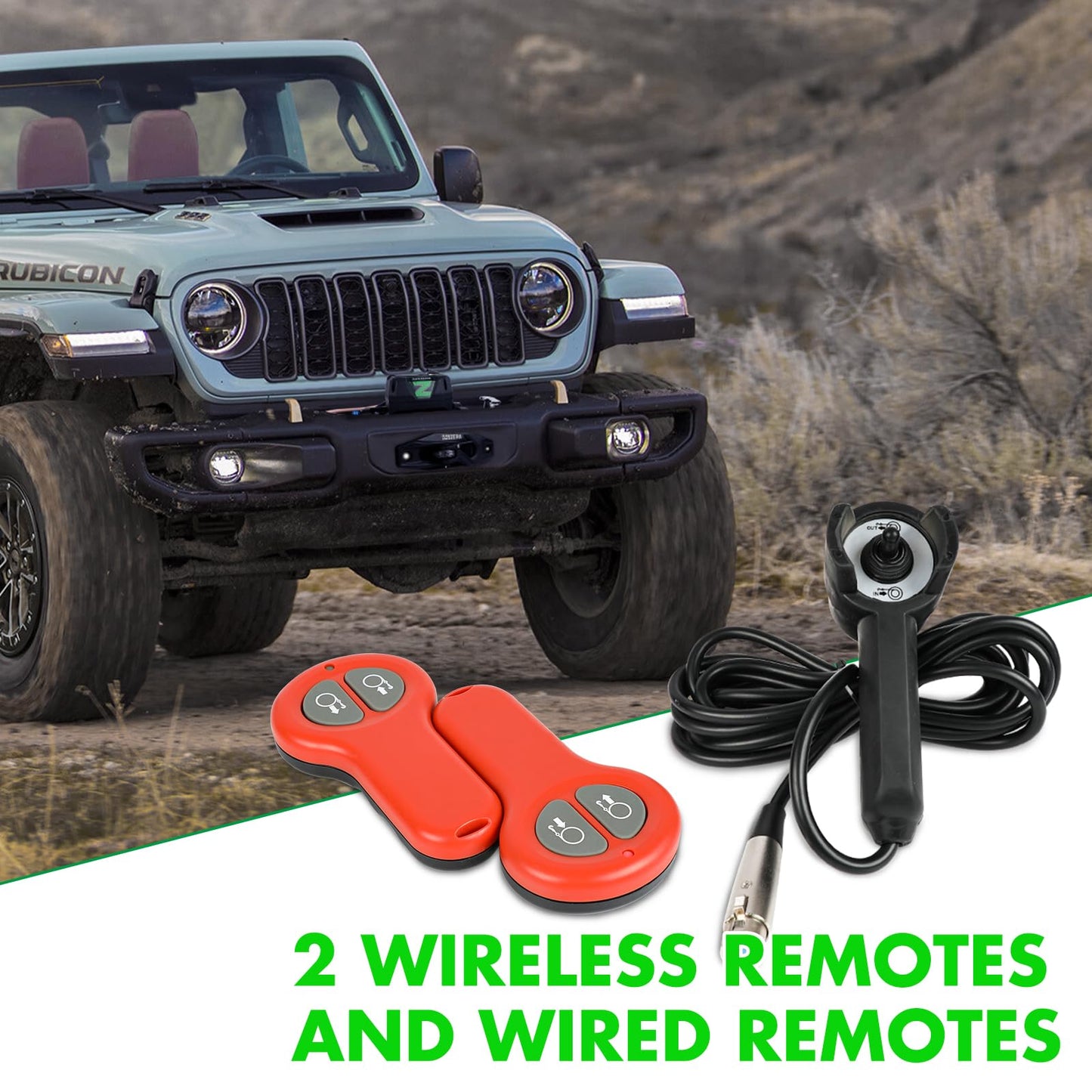3500lbs ATV/UTV Winch with Synthetic Rope, Electric Boat Trailer Winch 12V, Waterproof Winch with 2 Wireless Remotes &Wired Switch,with Mounting Plate,Pulley,Rope Damper,Aluminium Fairlead