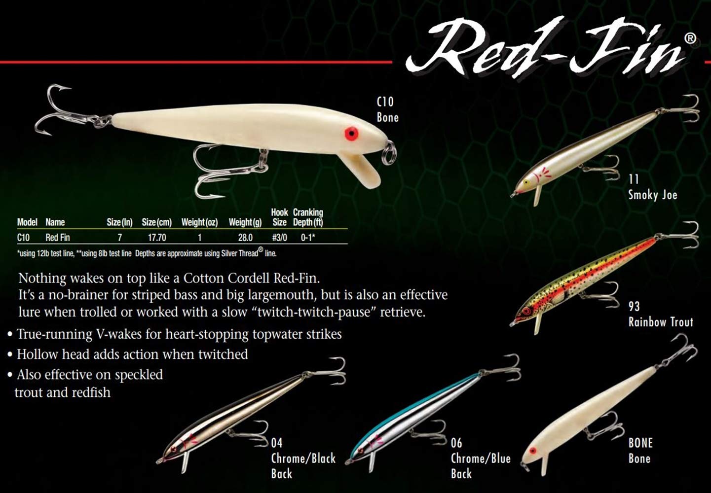 Cotton Cordell Red-Fin Crankbait Bass Fishing Lure