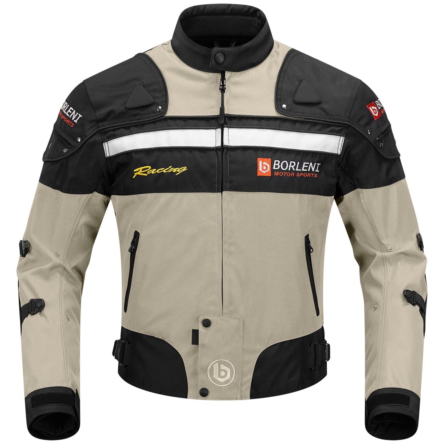 BORLENI Motorcycle Jacket Motorbike Riding Jacket Windproof Motorcycle Full Body Protective Gear Armor